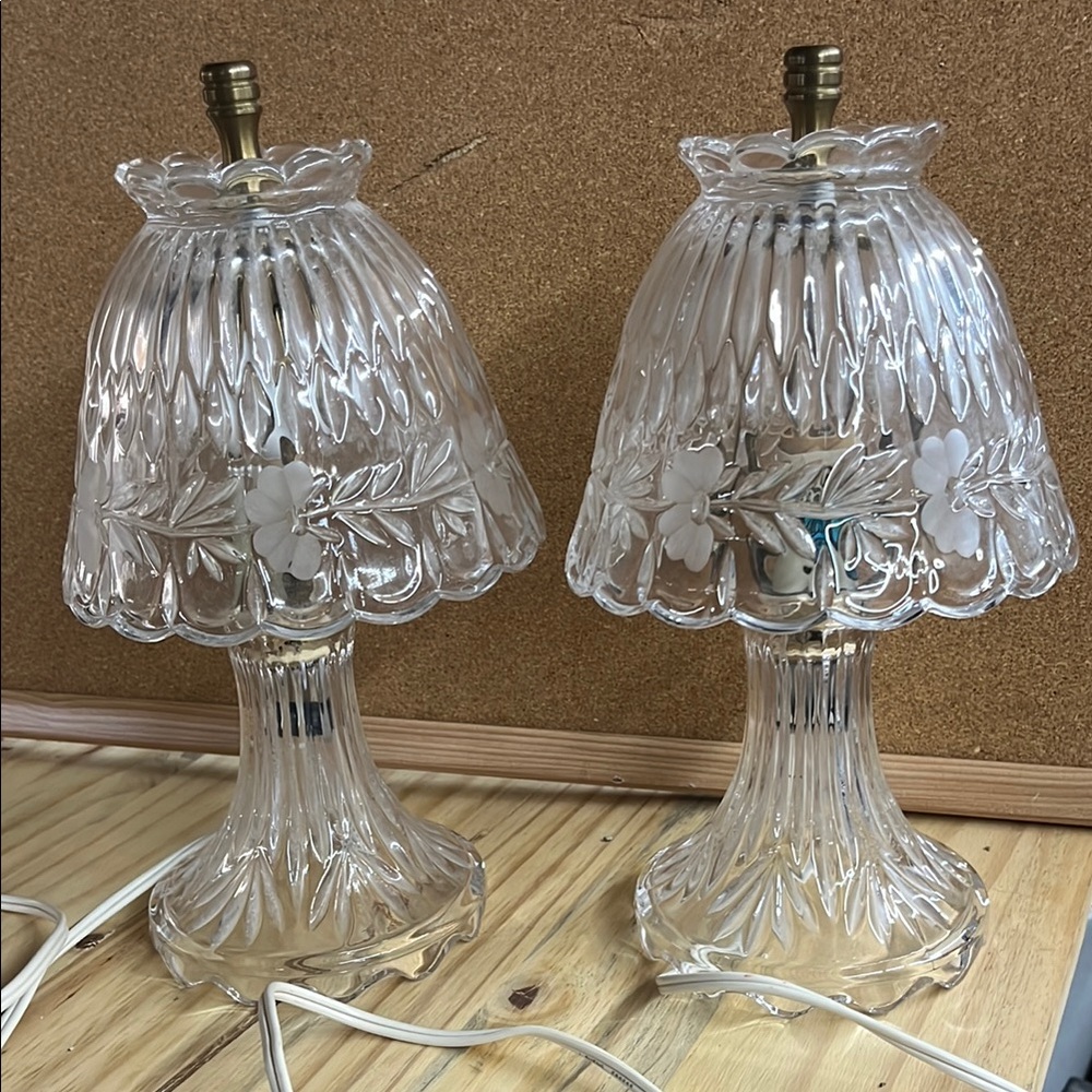 Princess House Clear Glass Table Lamps